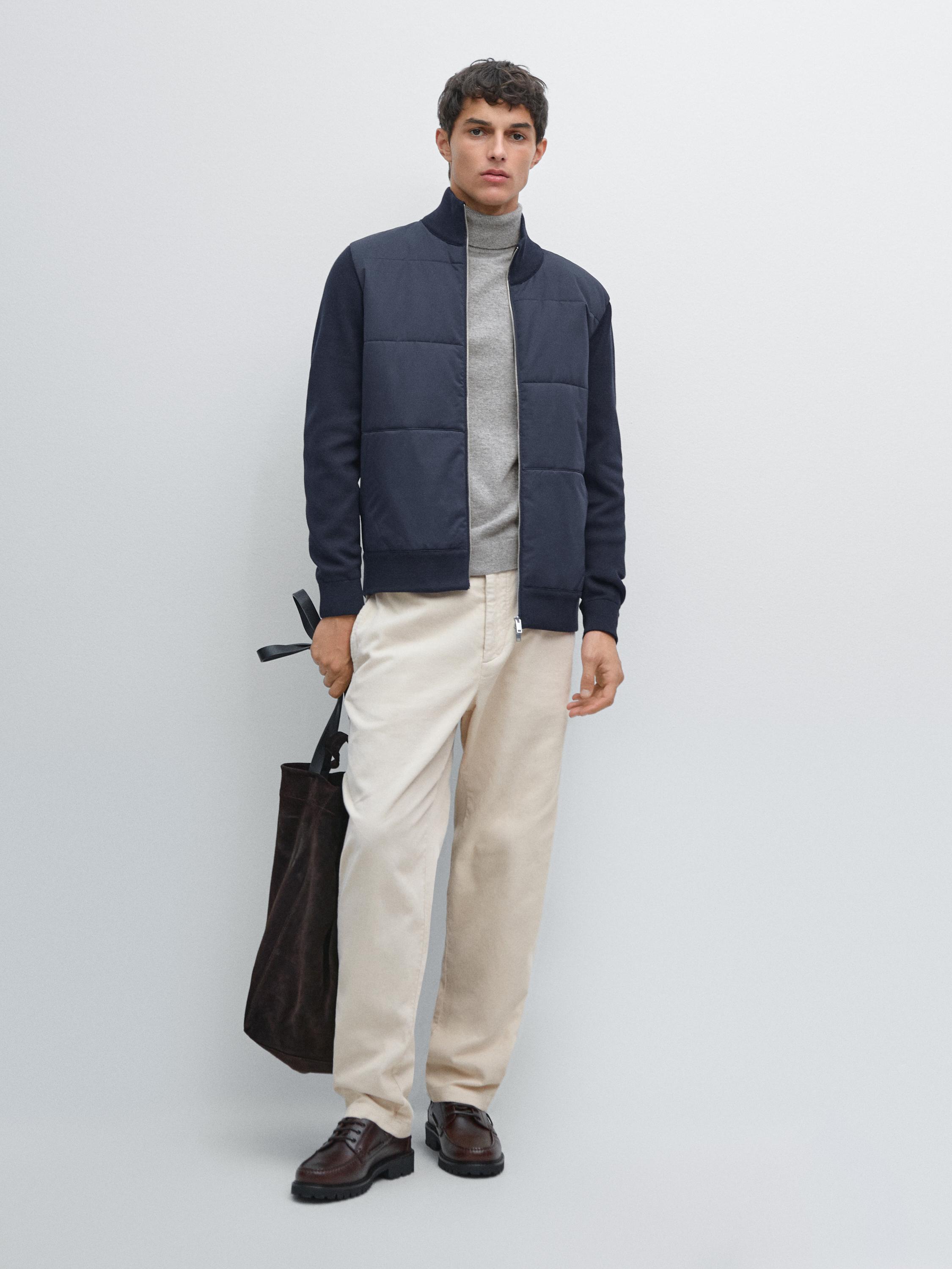 Veste bi-matière matelassée et en maille